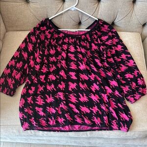 MICHAEL Michael Kors Pink and Black Patterned Blouse